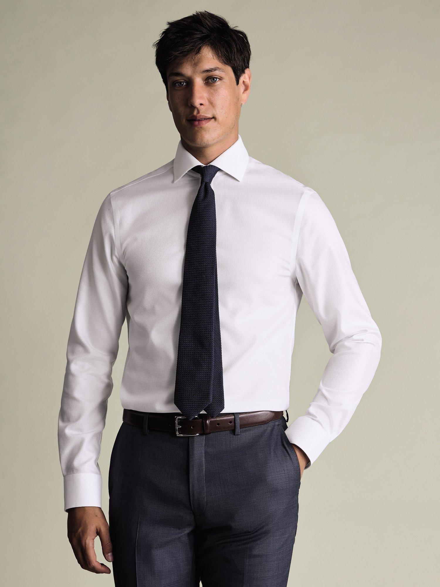 Product image 4 of 8, which shows Charles Tyrwhitt Regular Fit Cotton Shirt, White, 14.5