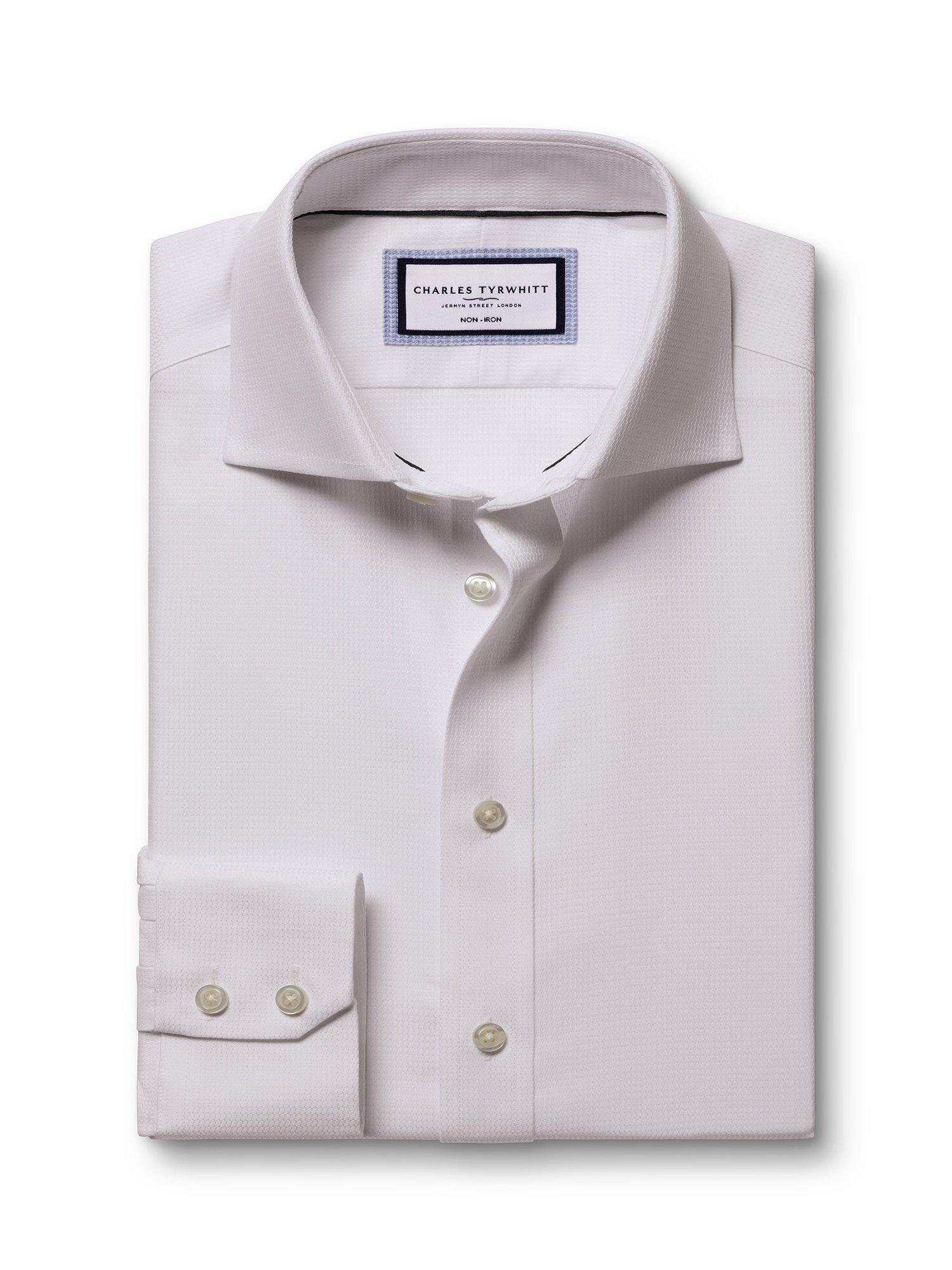 Product image 6 of 8, which shows Charles Tyrwhitt Regular Fit Cotton Shirt, White, 14.5