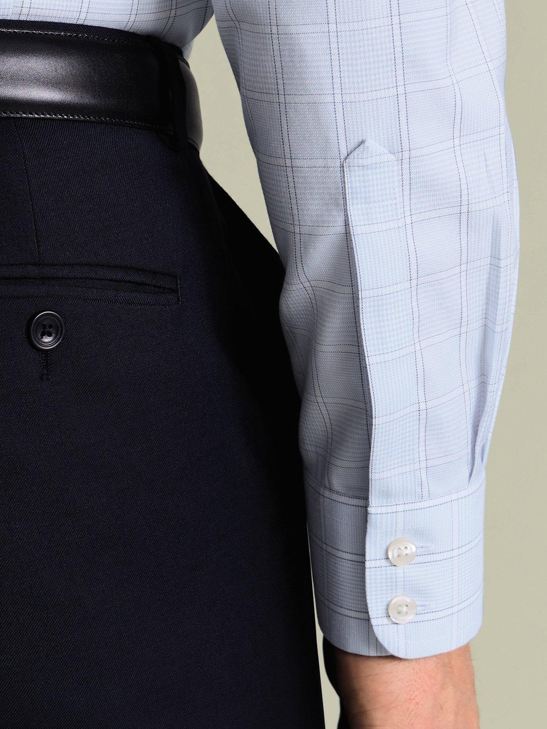 Product image 5 of 7, which shows Charles Tyrwhitt Check Cotton Shirt, Light Blue, 14.5