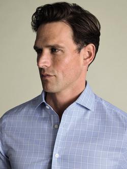 Charles Tyrwhitt Check Cotton Shirt - view 2, Sky Blue
