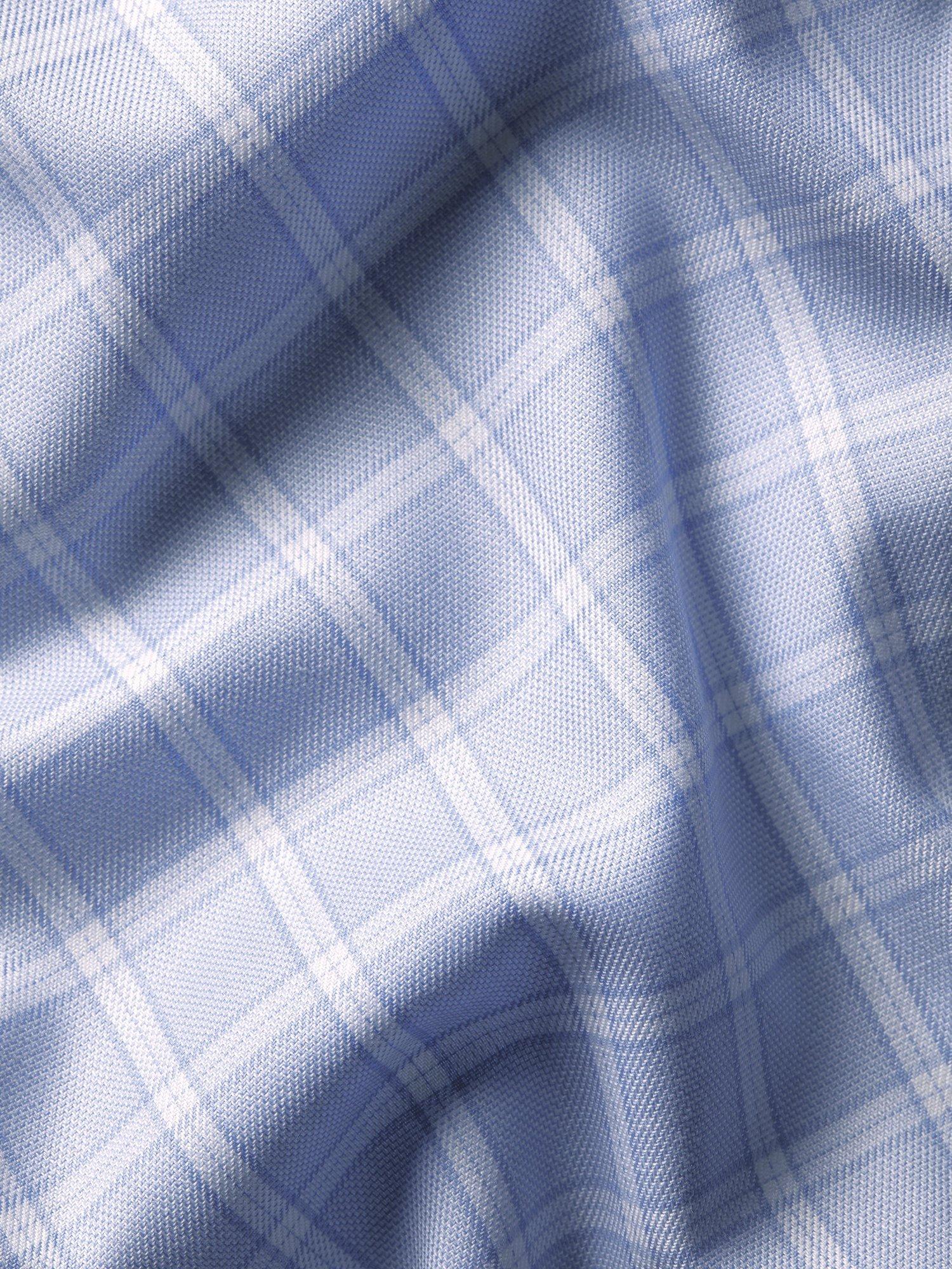 Product image 5 of 7, which shows Charles Tyrwhitt Check Cotton Shirt, Sky Blue, 14.5