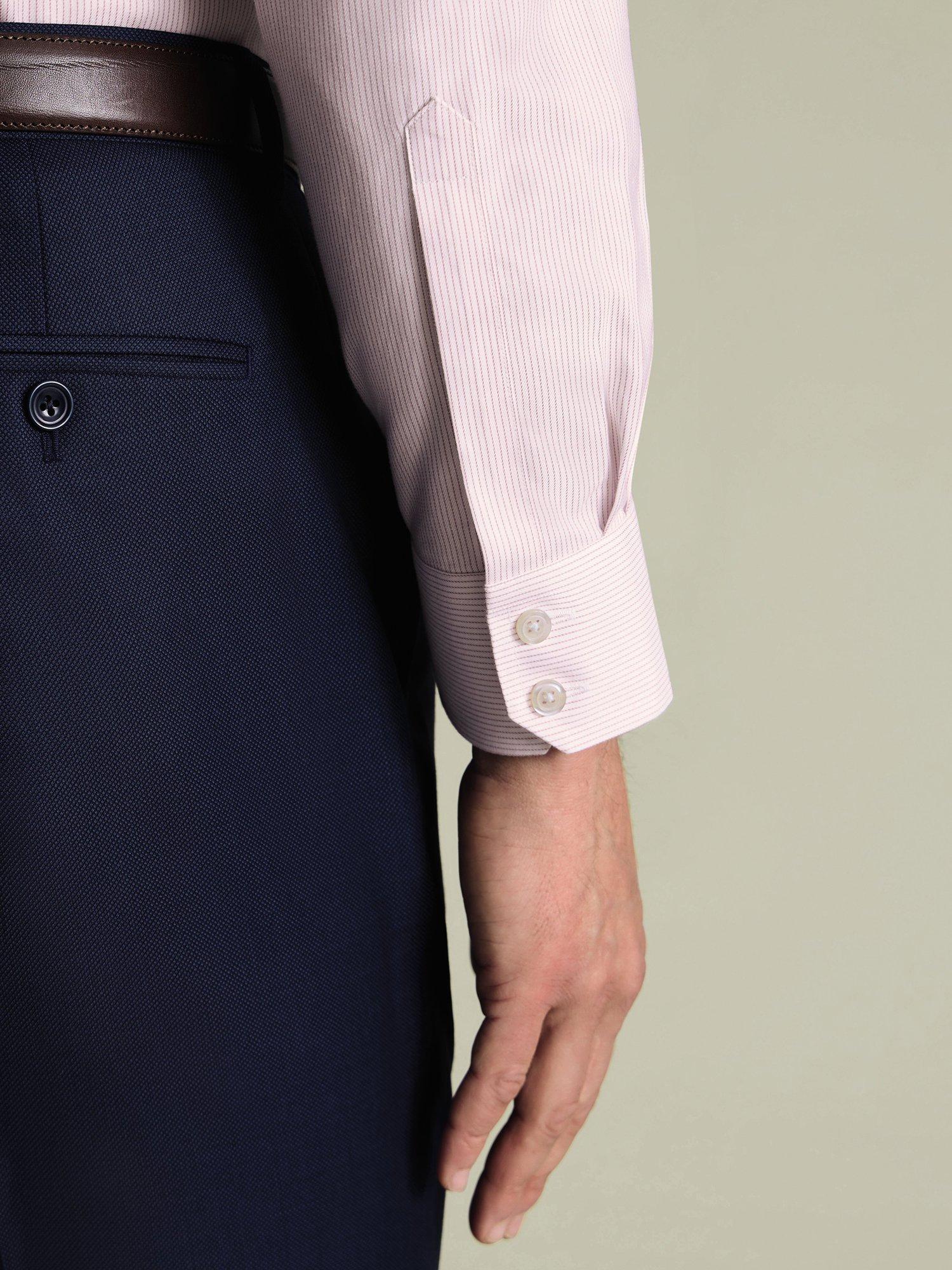 Product image 5 of 8, which shows Charles Tyrwhitt Stripe Cotton Shirt, Pink, 14.5 33