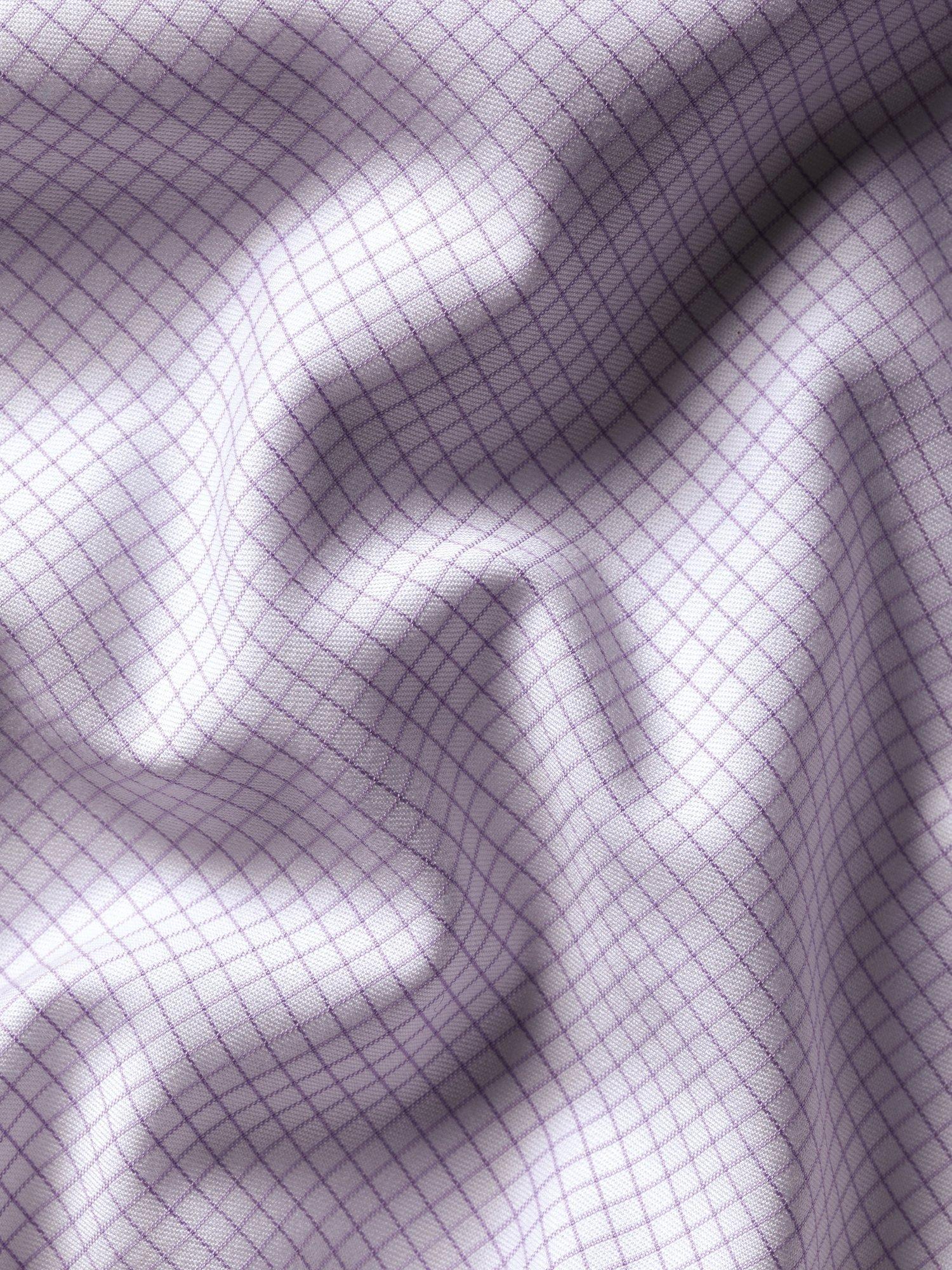 Product image 8 of 8, which shows Charles Tyrwhitt Check Cotton Shirt, Lilac Purple, 14.5