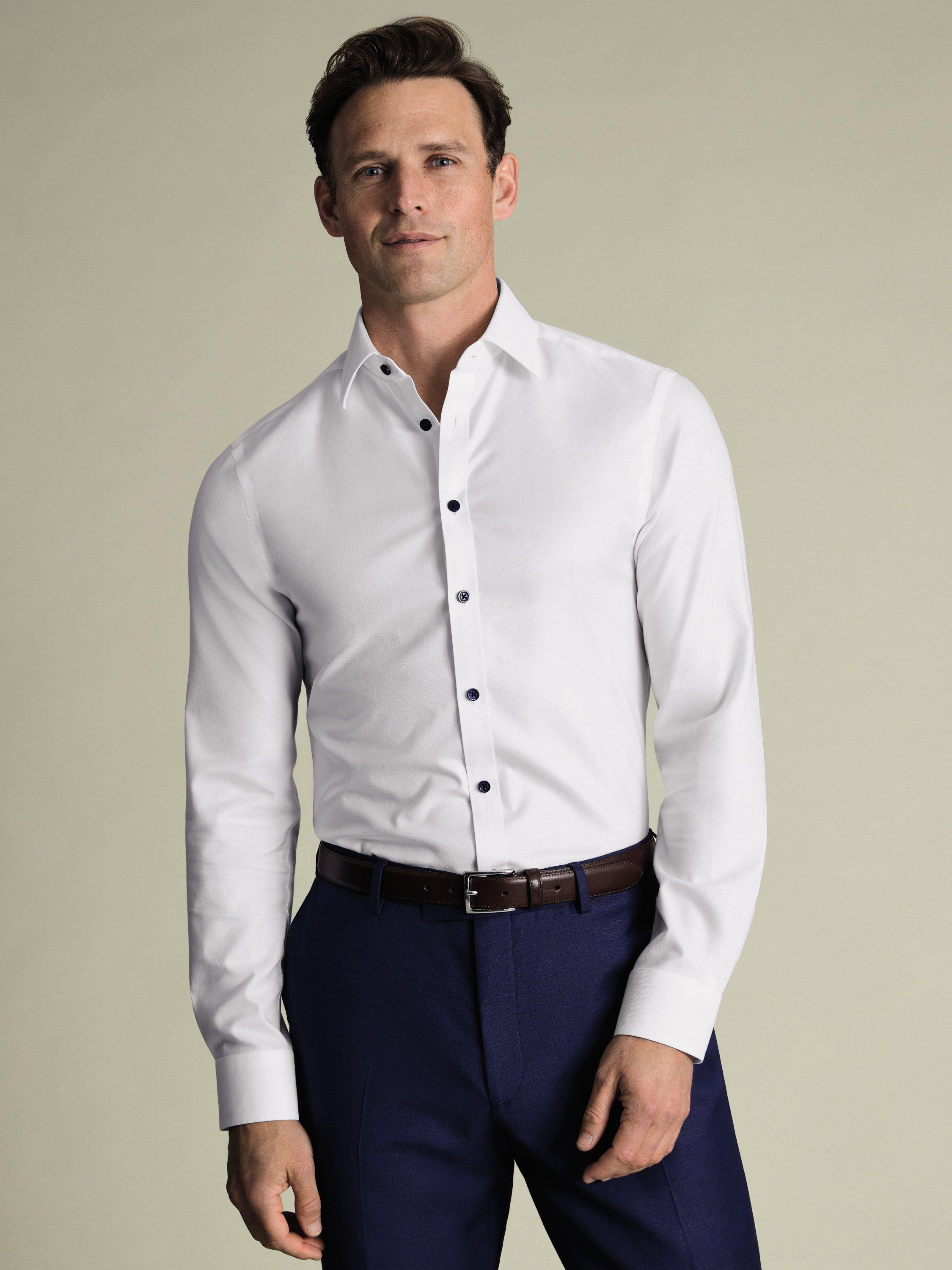 Product image 1 of 7, which shows Charles Tyrwhitt Regular Fit Cotton Shirt, White, 14.5