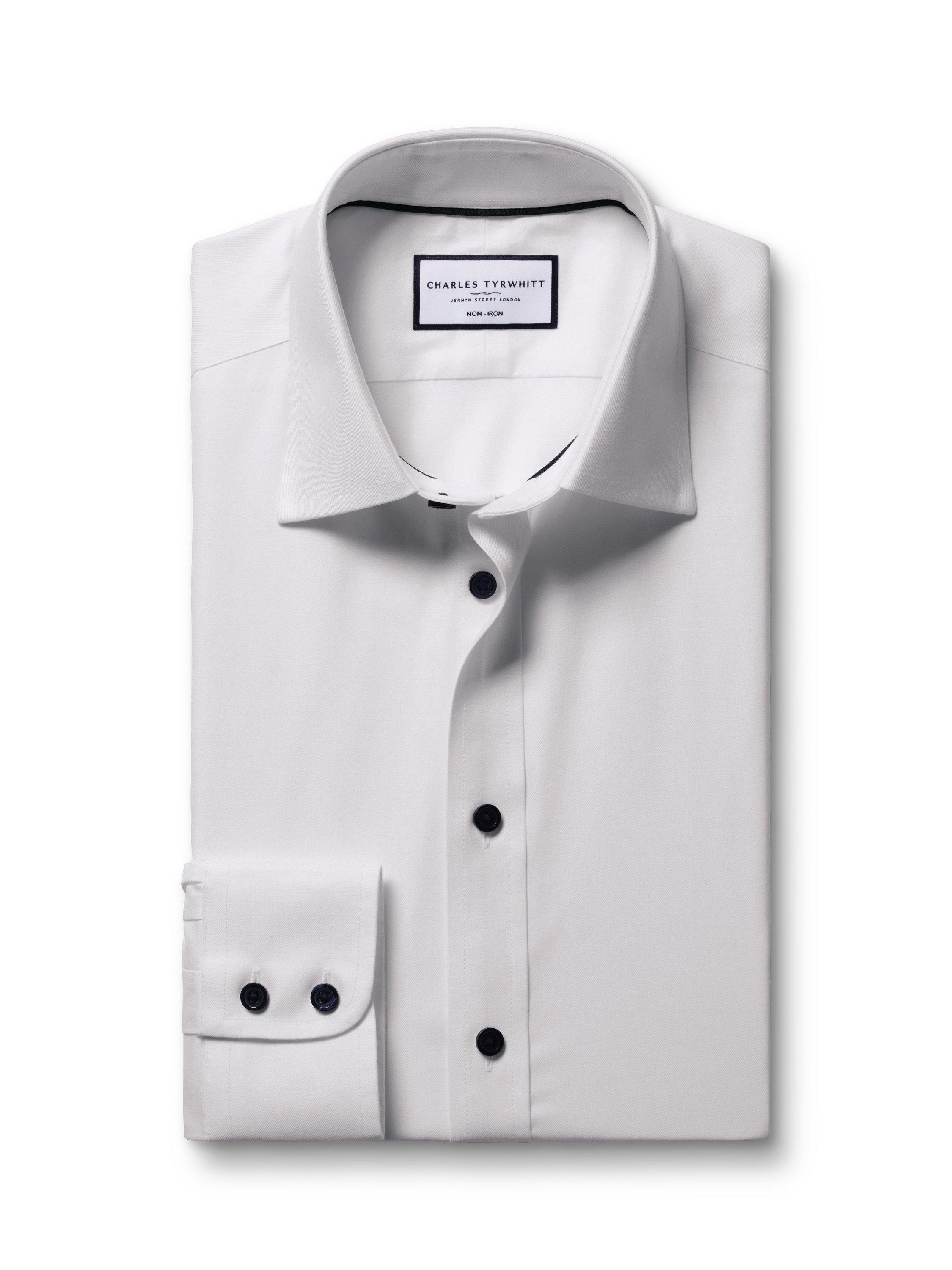 Product image 4 of 7, which shows Charles Tyrwhitt Regular Fit Cotton Shirt, White, 14.5