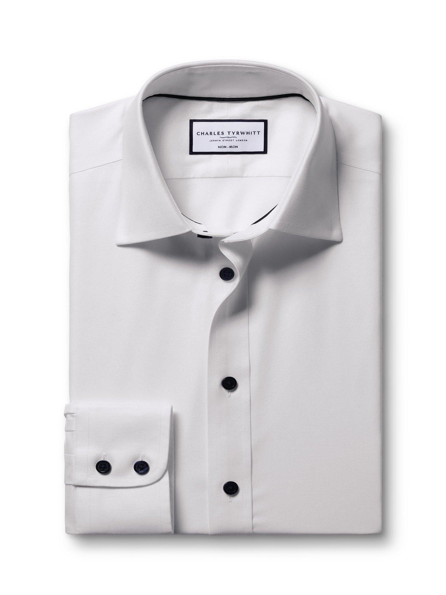 Product image 6 of 7, which shows Charles Tyrwhitt Regular Fit Cotton Shirt, White, 14.5