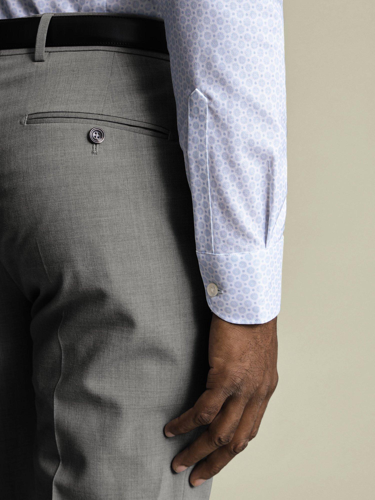 Product image 5 of 8, which shows Charles Tyrwhitt Printed Cotton Shirt, White, 14.5