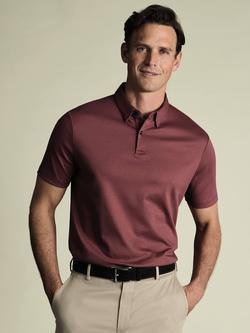 Charles Tyrwhitt Smart Jersey Short Sleeve Polo, Dark Pink
