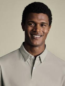 Charles Tyrwhitt Smart Jersey Short Sleeve Polo - view 2, Silver Grey