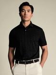 Charles Tyrwhitt Textured Short Sleeve Cotton Blend Polo Shirt