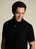 Charles Tyrwhitt Textured Short Sleeve Cotton Blend Polo Shirt