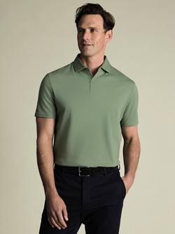 Charles Tyrwhitt Short Sleeve Cotton Blend Polo Shirt, Green