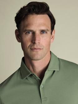 Charles Tyrwhitt Short Sleeve Cotton Blend Polo Shirt - view 2, Green
