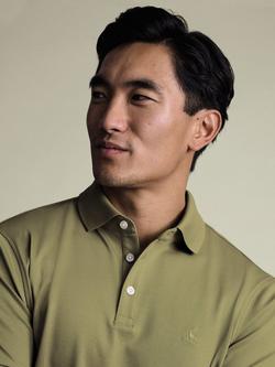 Charles Tyrwhitt Short Sleeve Cotton Blend Polo Shirt - view 2, Olive Green