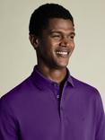 Charles Tyrwhitt Short Sleeve Cotton Blend Polo Shirt, Purple