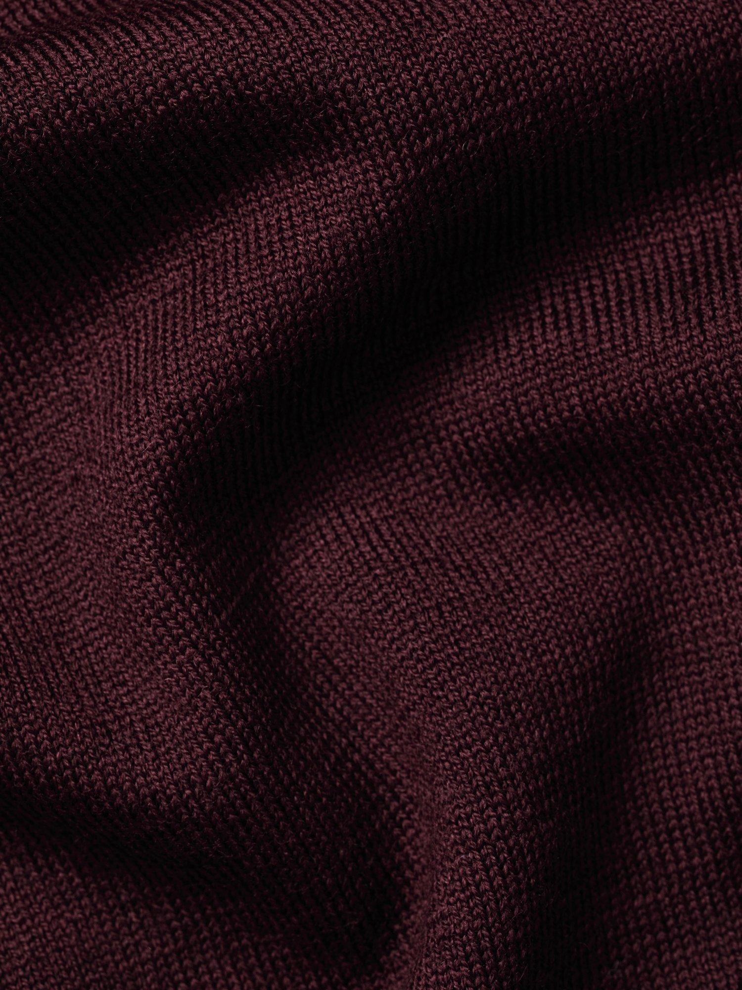 Product image 5 of 5, which shows Charles Tyrwhitt V Neck Merino Wool Jumper, Burgundy Red, S