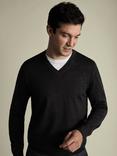 Charles Tyrwhitt V Neck Merino Wool Jumper, Dark Charcoal