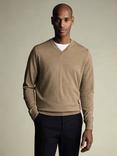 Charles Tyrwhitt V Neck Merino Wool Jumper, Oatmeal