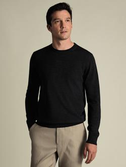 Charles Tyrwhitt Crew Neck Merino Wool Jumper, Dark Charcoal