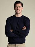 Charles Tyrwhitt Crew Neck Merino Wool Jumper, Navy