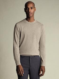 Charles Tyrwhitt Crew Neck Merino Wool Jumper, Limestone
