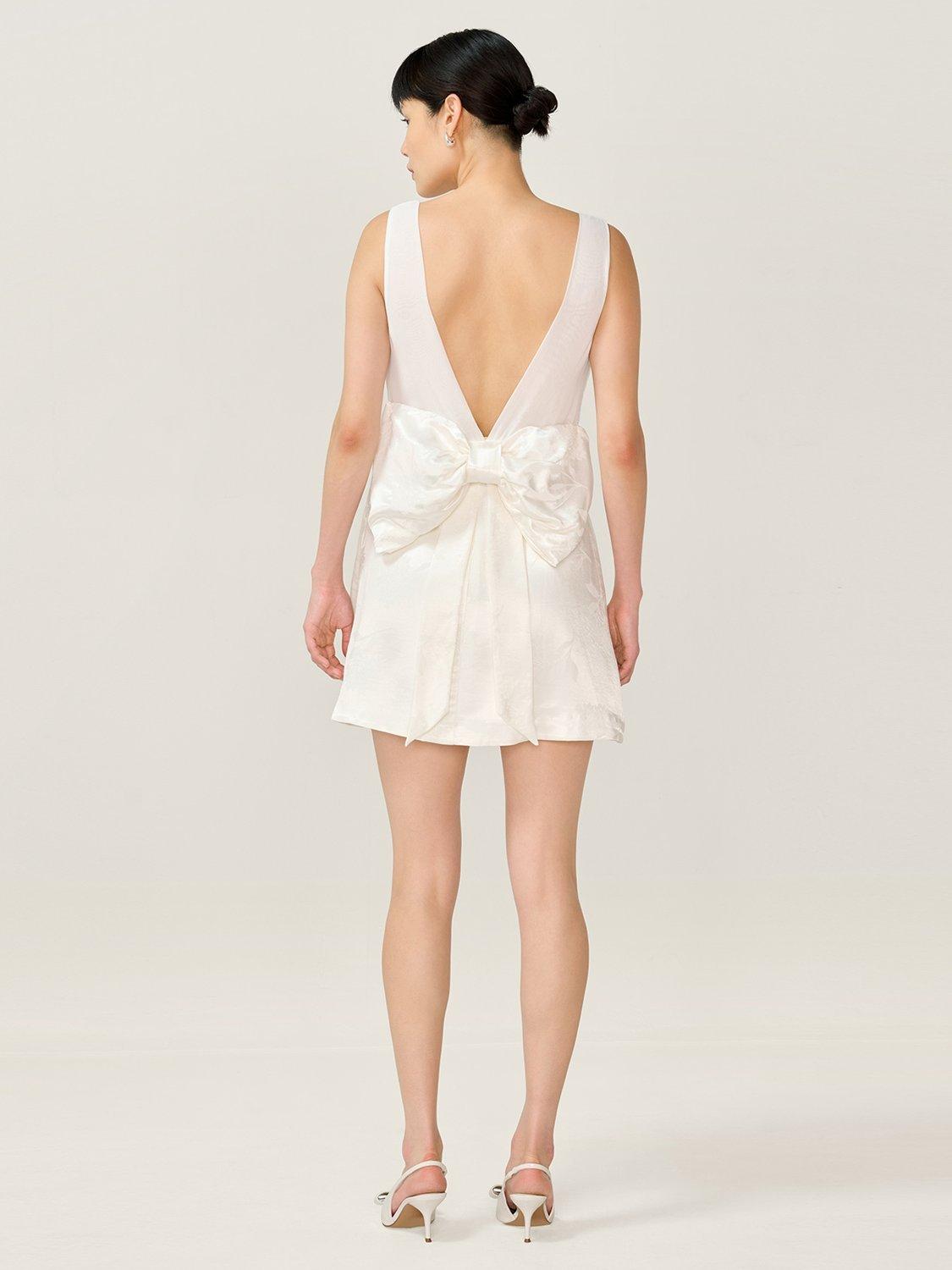 Product image 3 of 4, which shows OMNES Bowlyn Jacquard Wedding Dress, Ivory, 6