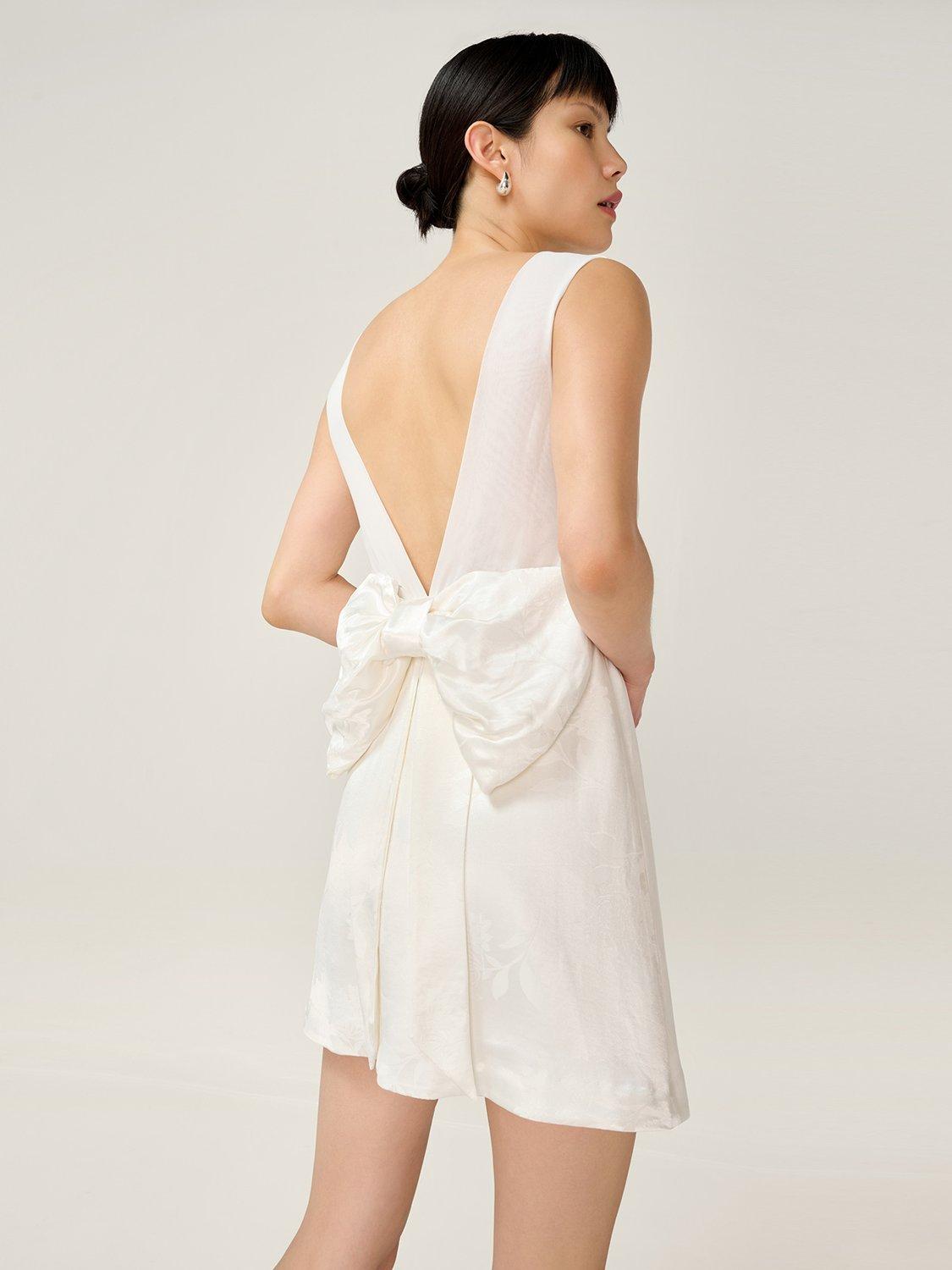Product image 4 of 4, which shows OMNES Bowlyn Jacquard Wedding Dress, Ivory, 6