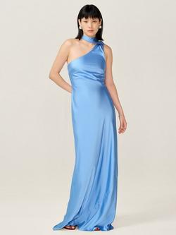 OMNES Brioni Single Shoulder Maxi Dress, Vista Blue, Vista Blue