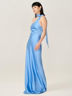 OMNES Brioni Single Shoulder Maxi Dress, Vista Blue - view 2, Vista Blue