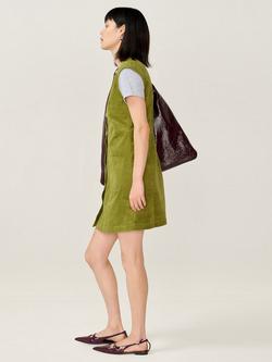 OMNES Bunni Corduroy Mini Dress, Moss Green - view 2, Moss Green