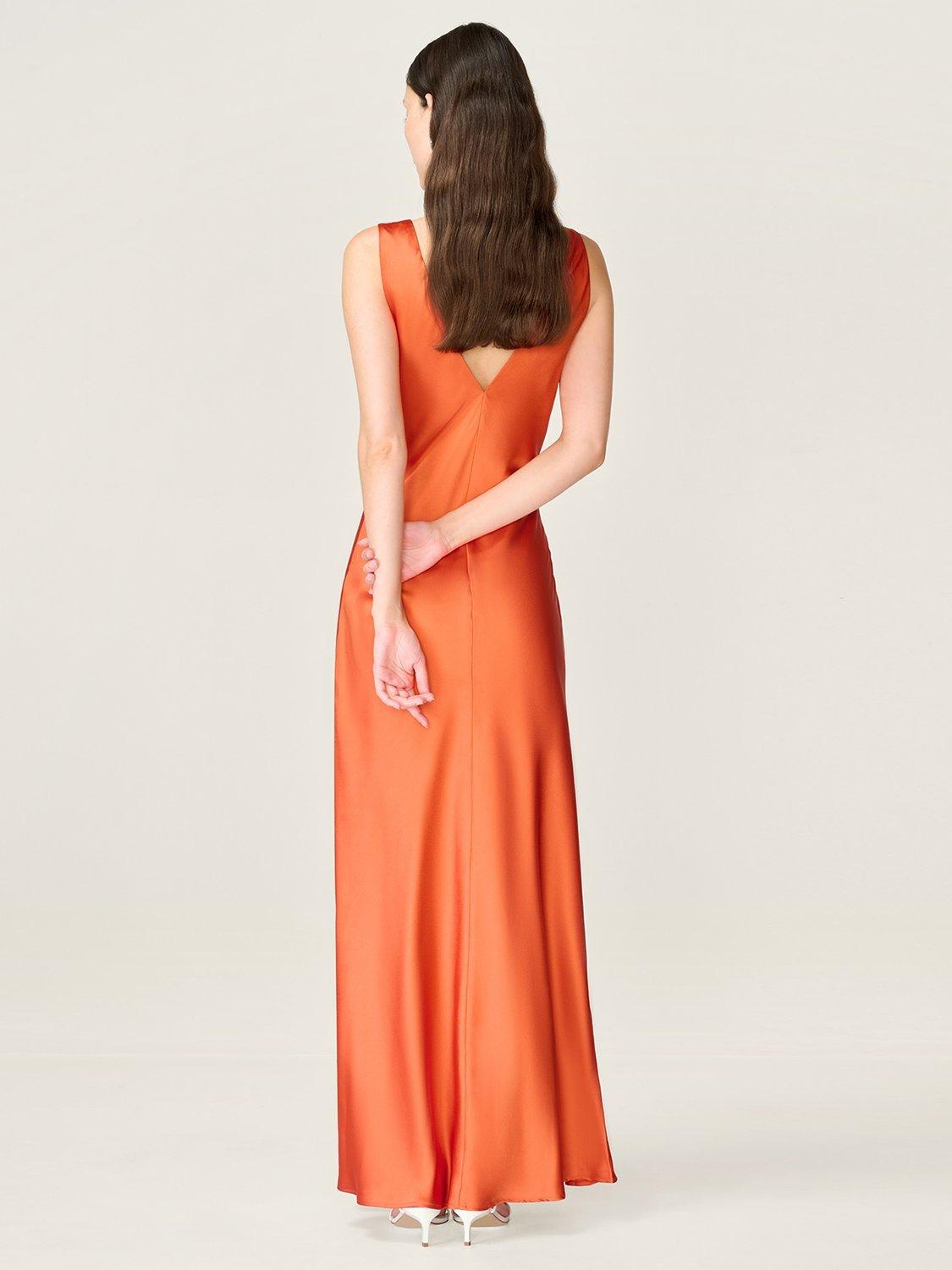 Product image 3 of 5, which shows OMNES Casey V-Neck Maxi Dress, Tangerine, 6