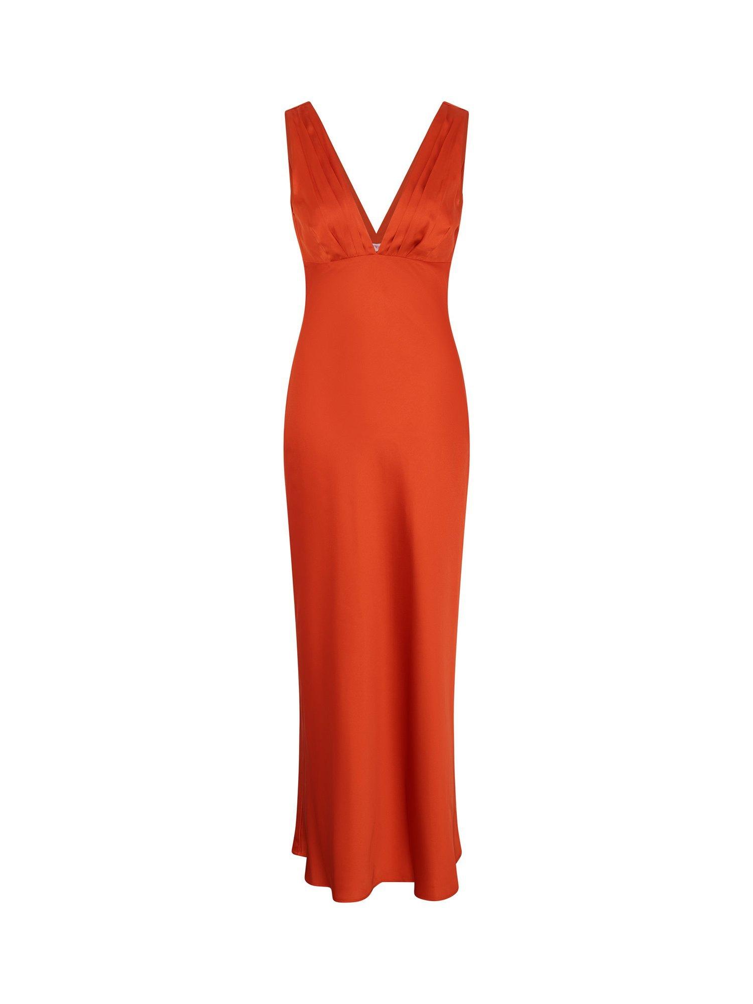 Product image 5 of 5, which shows OMNES Casey V-Neck Maxi Dress, Tangerine, 6