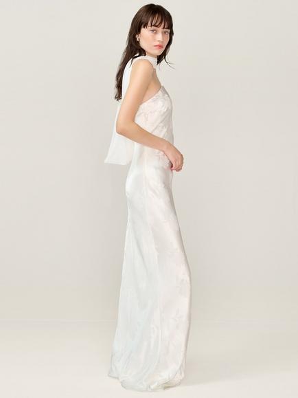 OMNES Faith Floral Sleeveless Strapless Bandeau Neck Maxi Dress - view 2, Ivory