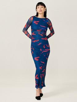 OMNES Hollis Leaf Print Maxi Dress, Falling Leaf Print, Falling Leaf Print
