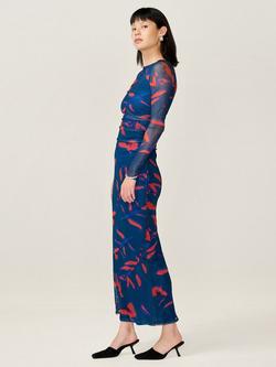OMNES Hollis Leaf Print Maxi Dress, Falling Leaf Print - view 2, Falling Leaf Print
