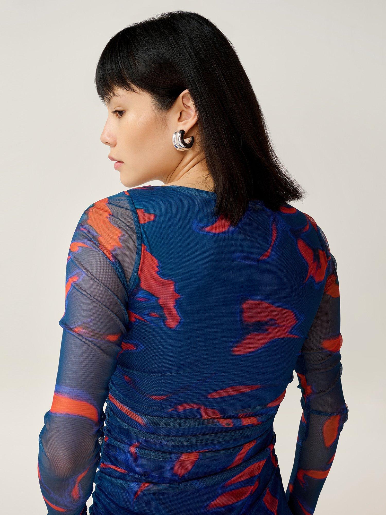 Product image 4 of 4, which shows OMNES Hollis Leaf Print Maxi Dress, Falling Leaf Print, 6