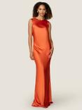 OMNES Lara Cowl Back Maxi Dress, Tangerine