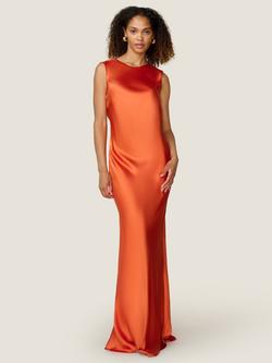 OMNES Lara Cowl Back Maxi Dress, Tangerine
