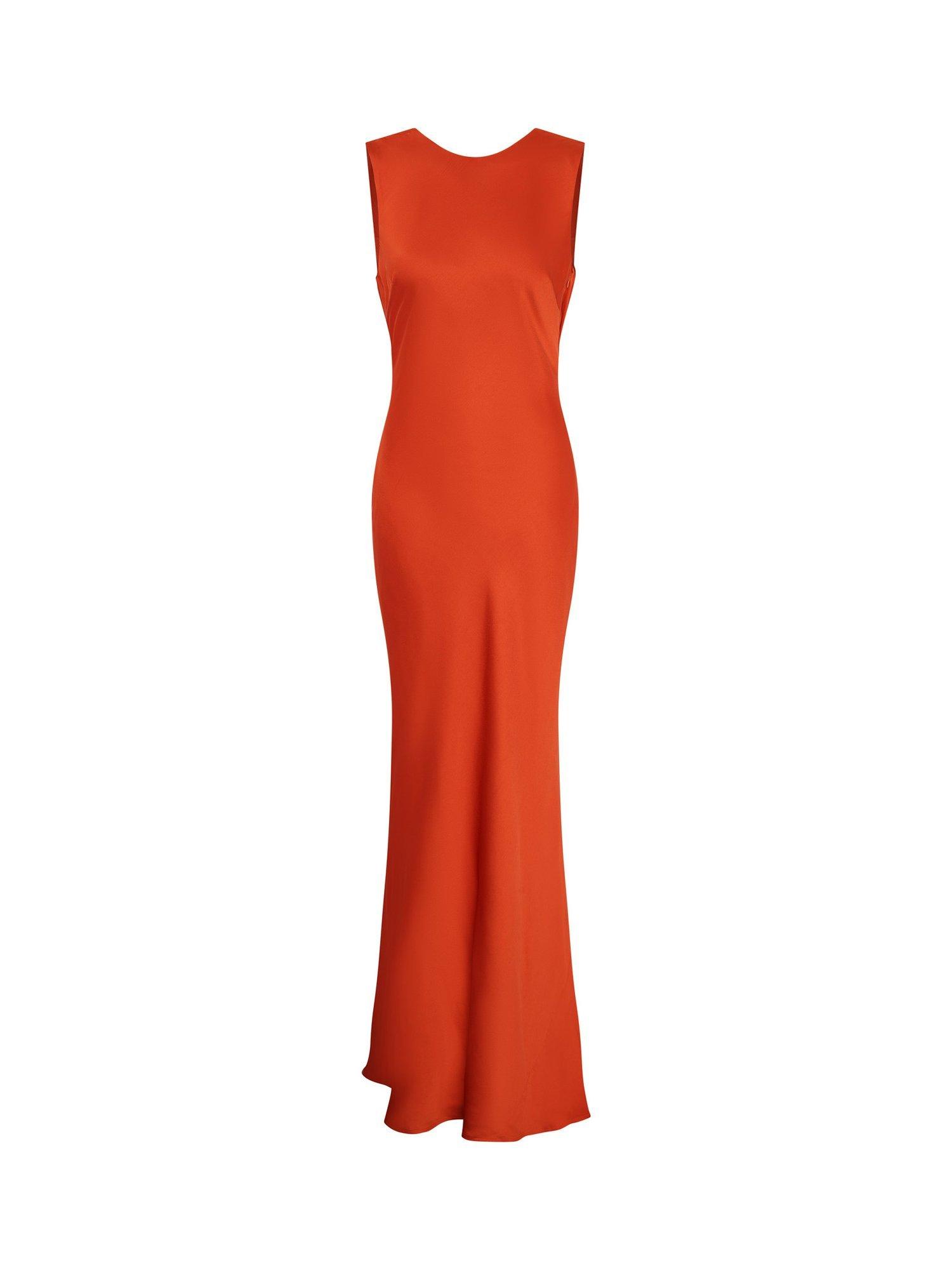 Product image 5 of 5, which shows OMNES Lara Cowl Back Maxi Dress, Tangerine, 6