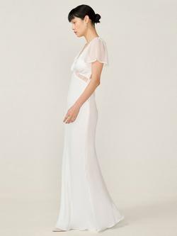 OMNES Meadow Short Sleeve Plunge Neck Maxi Dress - view 2, Ivory