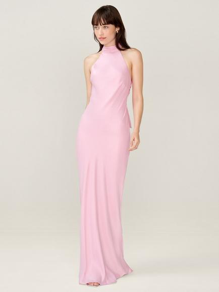 OMNES Milos Halterneck Maxi Dress, Vintage Pink, Vintage Pink