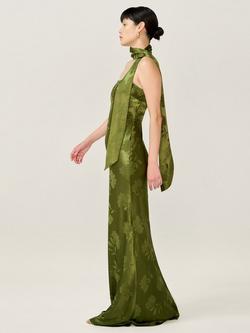 OMNES Myla Floral Sleeveless Bandeau Neck Maxi Dress - view 2, Pear Green