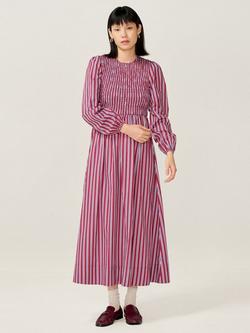 OMNES Saint Stripe Maxi Dress, Blue/Brown, Blue/Brown