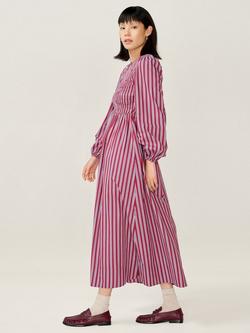 OMNES Saint Stripe Maxi Dress, Blue/Brown - view 2, Blue/Brown