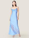 OMNES Wendy Lace Detail Maxi Dress, Vista Blue