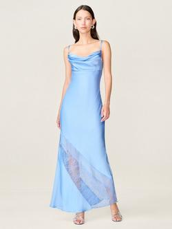 OMNES Wendy Lace Detail Maxi Dress, Vista Blue, Vista Blue