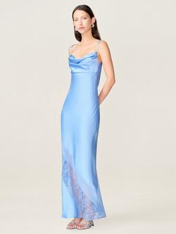 OMNES Wendy Lace Detail Maxi Dress, Vista Blue - view 2, Vista Blue