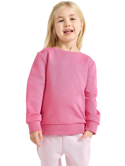 Lindex Kids' Cotton Blend Crew Neck Sweatshirt, Pink, Pink
