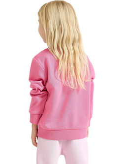 Lindex Kids' Cotton Blend Crew Neck Sweatshirt, Pink - view 2, Pink
