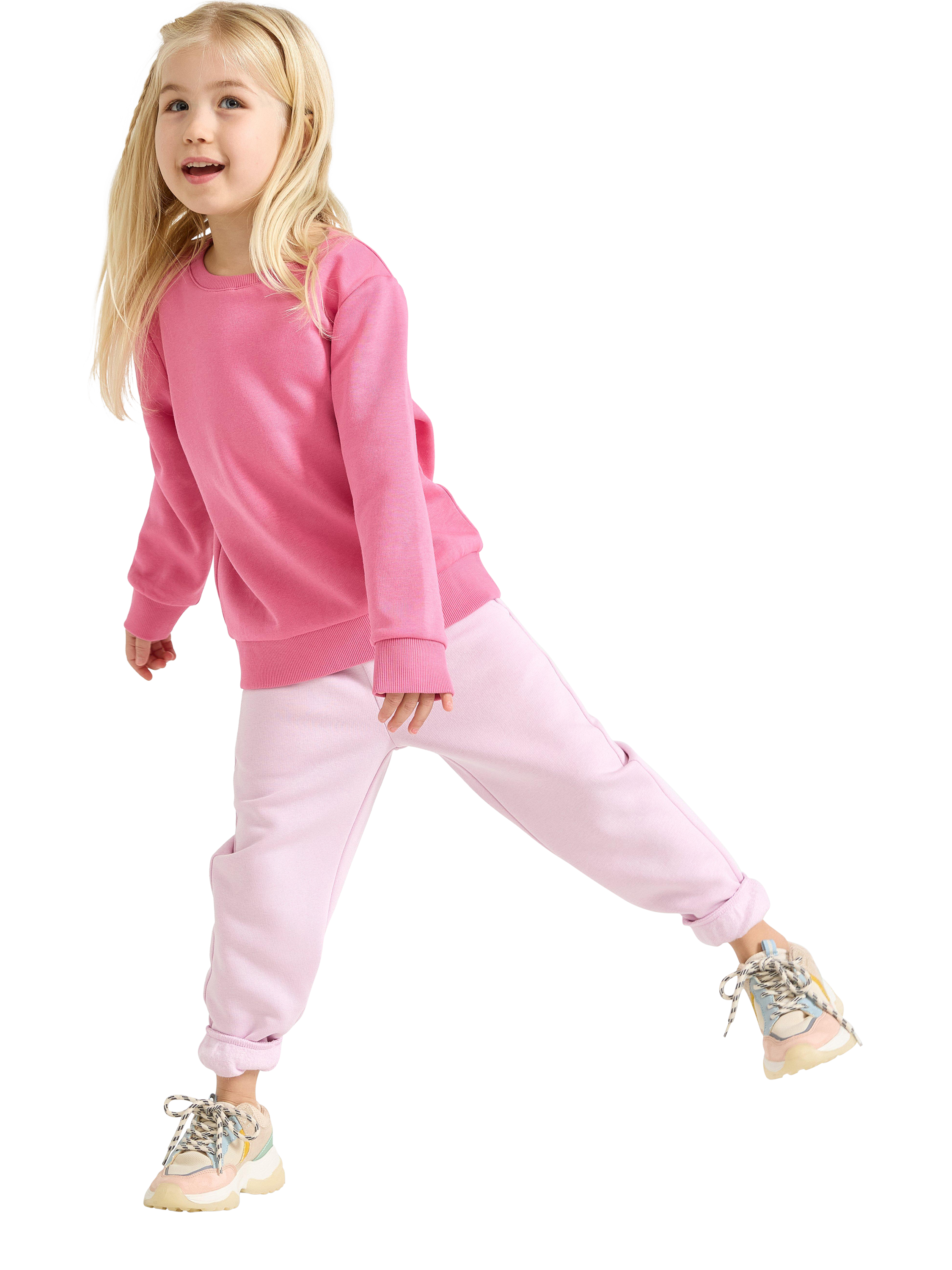 Product image 3 of 6, which shows Lindex Kids' Cotton Blend Crew Neck Sweatshirt, Pink, 18-24 months